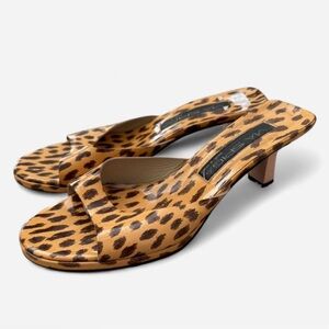 Via Spiga Tan Leopard Print Heels